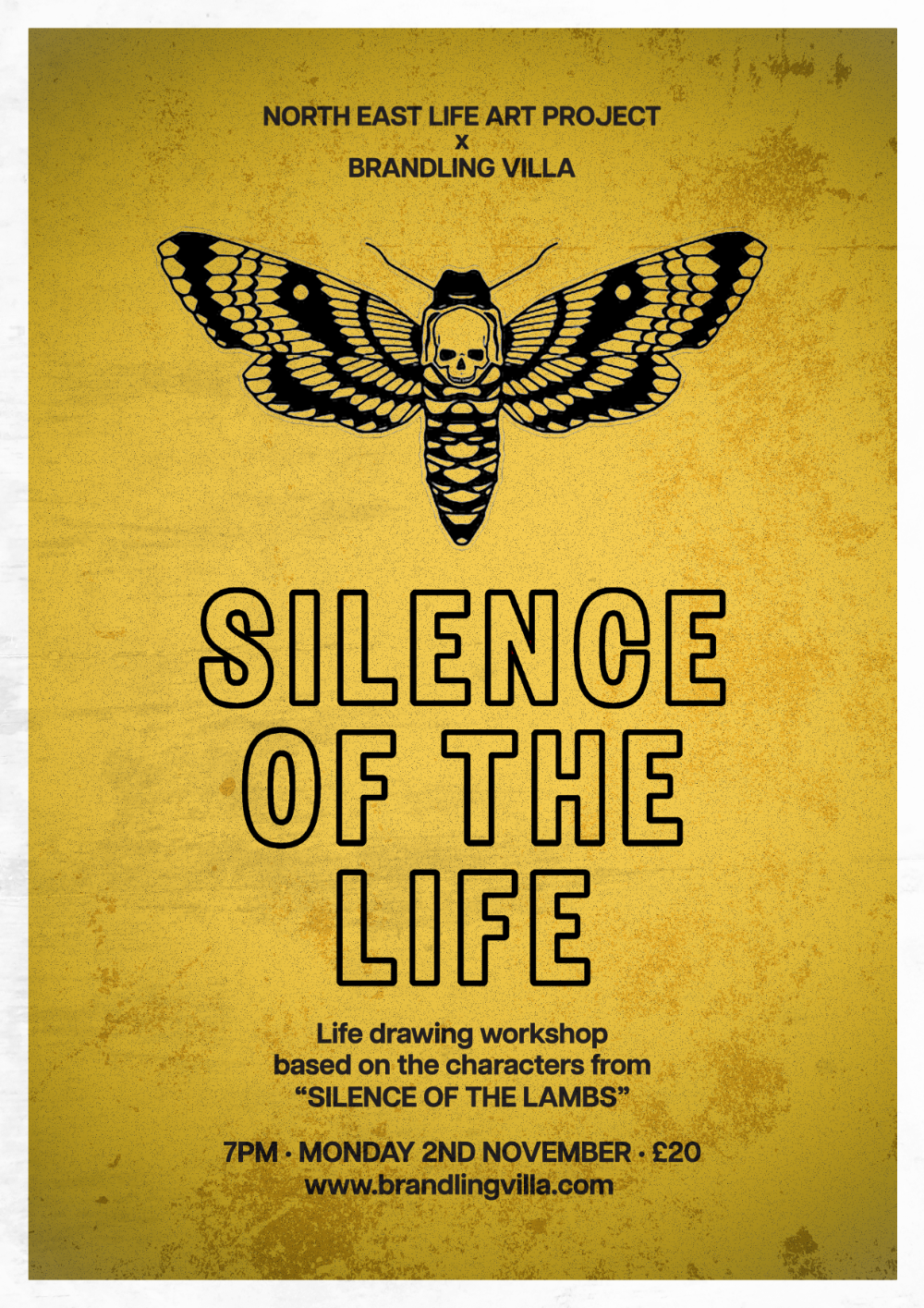 Silence of the Life, a life drawing workshop at the Brandling Villa, 7pm Monday 2nd November